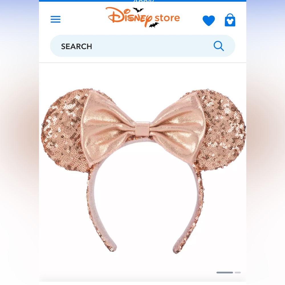Minnie Mouse Sequined ear headband adult-Rose gold authentic DisneyParks 🩷